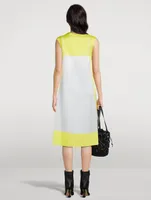 Trompe L'œil Technical Satin Midi Dress