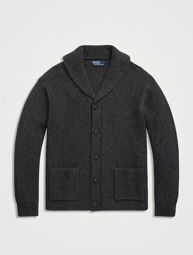 Wool-Blend Shawl-Collar Cardigan