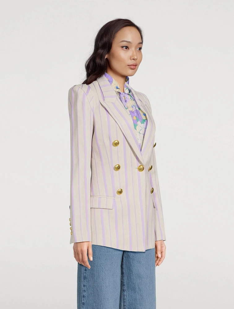 Not A Double-Breasted Pagoda Blazer Stripe Print
