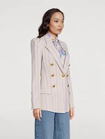 Not A Double-Breasted Pagoda Blazer Stripe Print