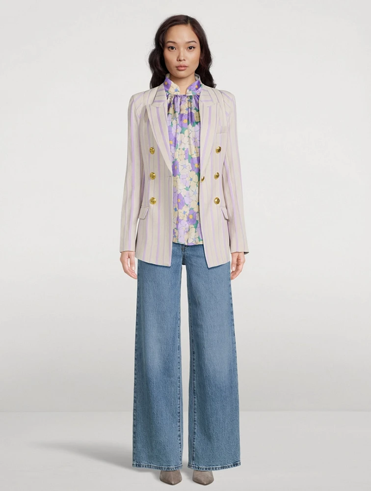 Not A Double-Breasted Pagoda Blazer Stripe Print