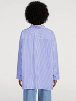 Nathalie Oversized Poplin Shirt Stripe Print