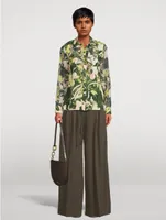 Ruffled Shirt Floating Iris Print