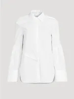 Button-Trimmed Poplin Shirt