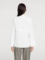 Button-Trimmed Poplin Shirt