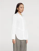 Button-Trimmed Poplin Shirt