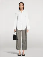 Button-Trimmed Poplin Shirt