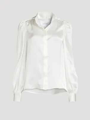Gillian Puff-Sleeve Silk Blouse