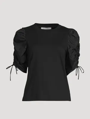 Ruched Tie-Sleeve T-Shirt