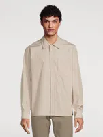 Project Cotton-Blend Shirt Jacket Striped Print
