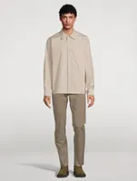 Project Cotton-Blend Shirt Jacket Striped Print