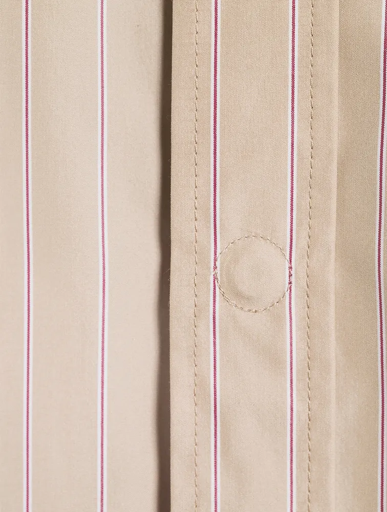 Project Cotton-Blend Shirt Jacket Striped Print