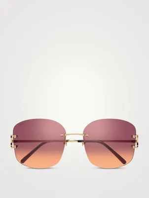 Signature C De Cartier Round Sunglasses