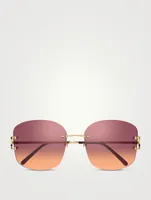 Signature C De Cartier Round Sunglasses