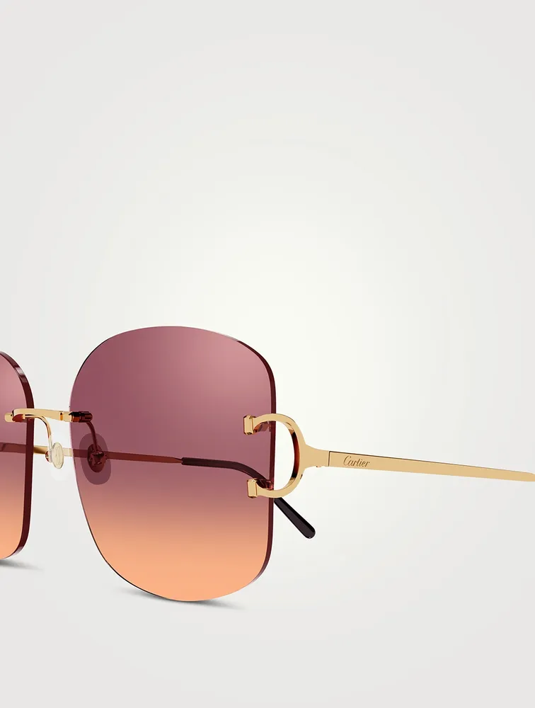 Signature C De Cartier Round Sunglasses