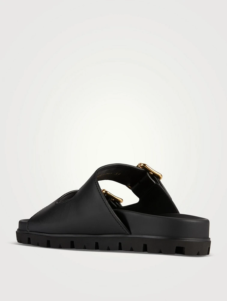 Leather Slide Sandals