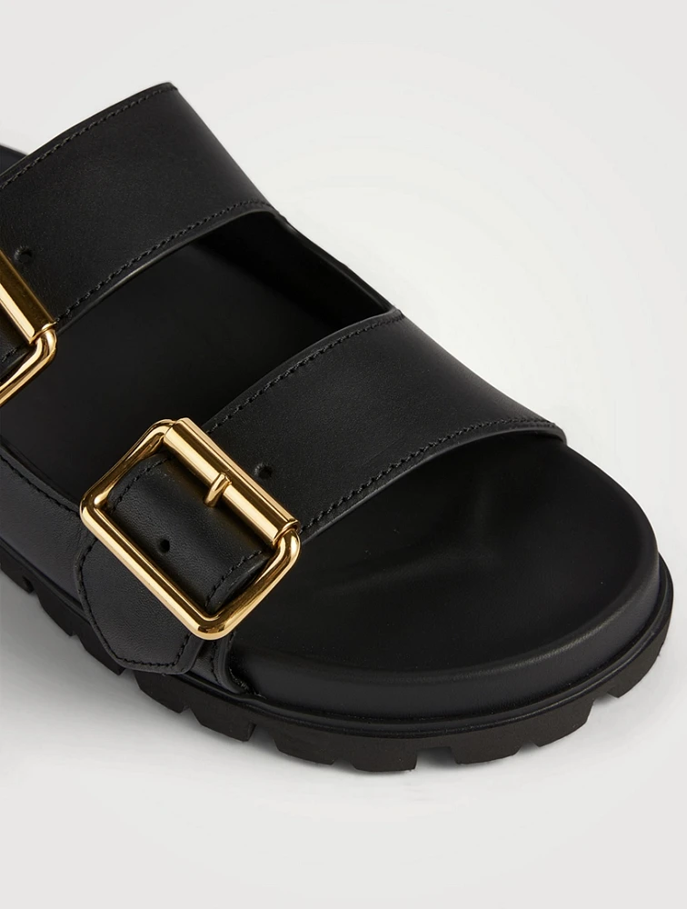 Leather Slide Sandals