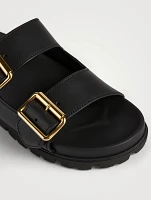 Leather Slide Sandals