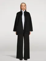 Double Stand Collar Shirt Box Check Print