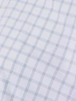 Double Stand Collar Shirt Box Check Print