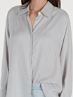 Luka Silk Shirt Striped Print