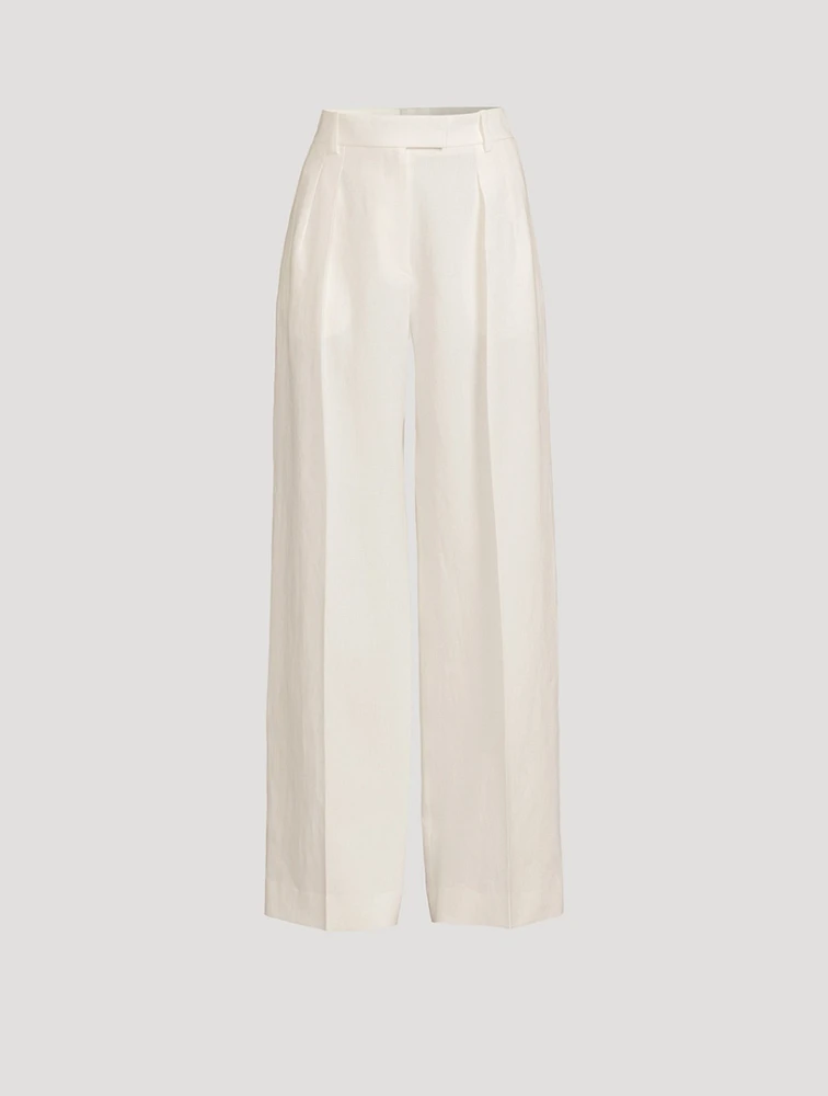 Antone Linen Wide-Leg Trousers