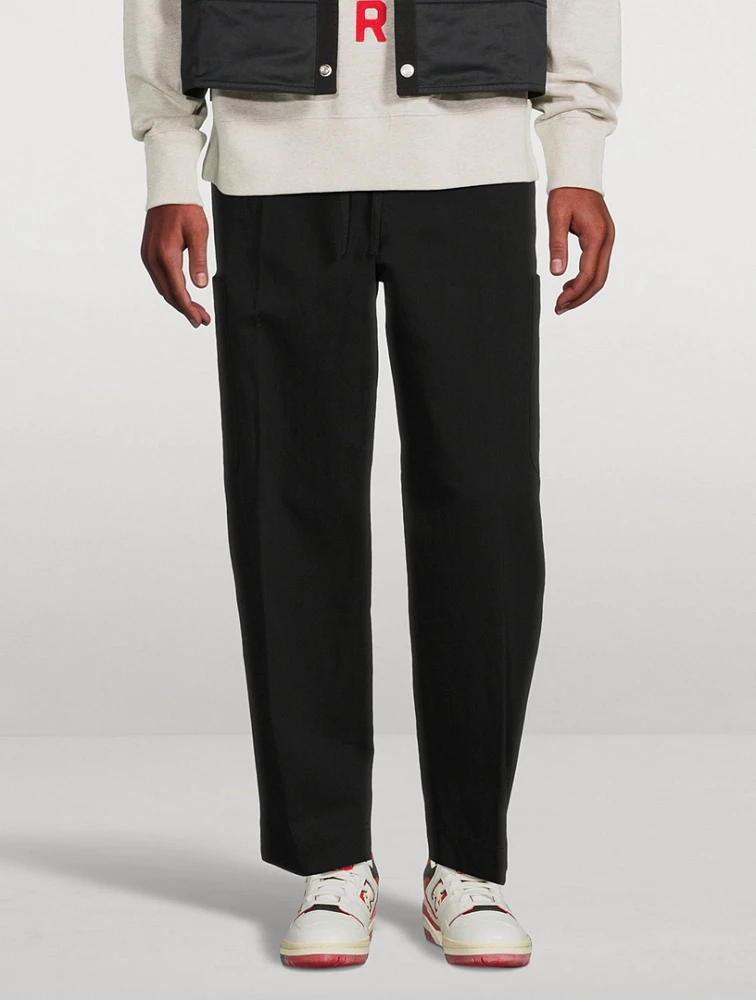 Cotton And Linen Cargo Jogger Pants