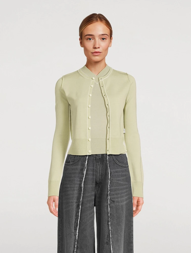 Wool-Blend Slim-Fit Cardigan