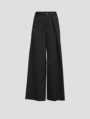 Wool-Blend Wide-Leg Pants