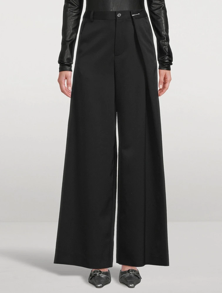 Wool-Blend Wide-Leg Pants