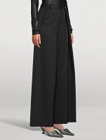 Wool-Blend Wide-Leg Pants