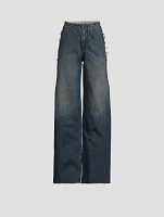 Cotton Wide-Leg Jeans