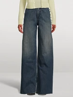 Cotton Wide-Leg Jeans