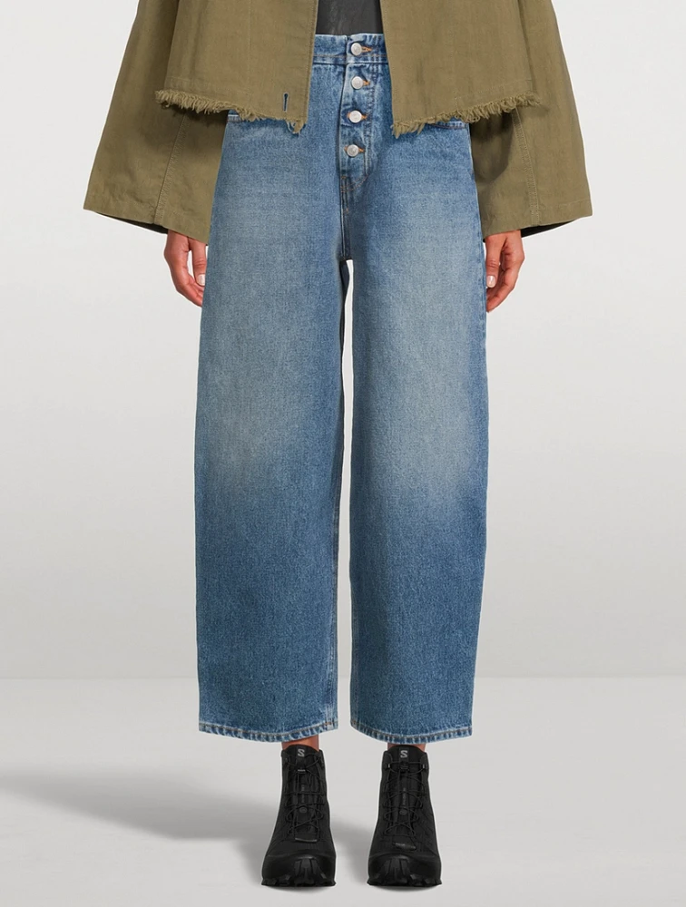 Cotton Straight-Leg Jeans