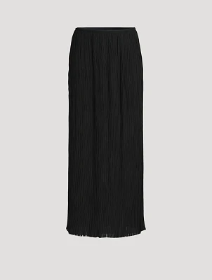 Sheer Plissé Long Skirt