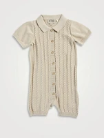 Knit Short-Sleeve Playsuit