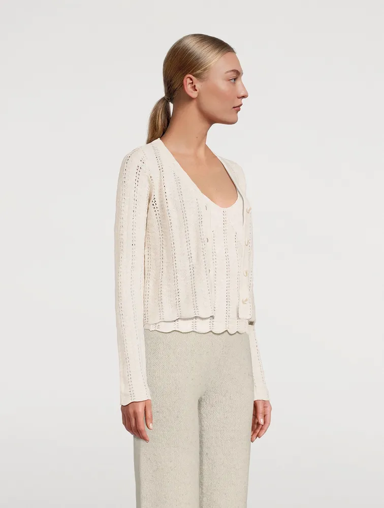 Pointelle Knit Cardigan