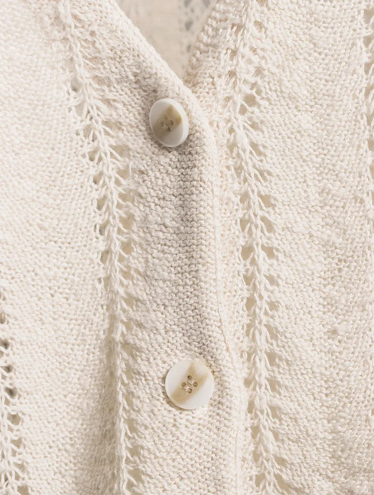 Pointelle Knit Cardigan