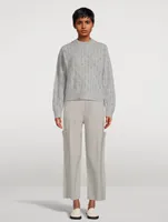 Cashmere Pointelle Knit Sweater
