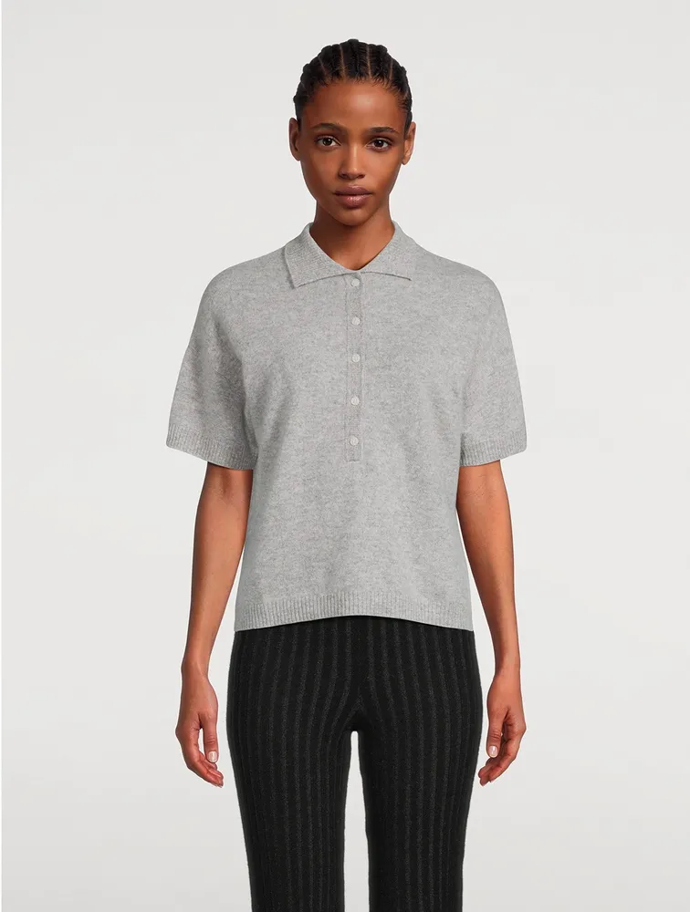 Cashmere Relaxed Short-Sleeve Polo