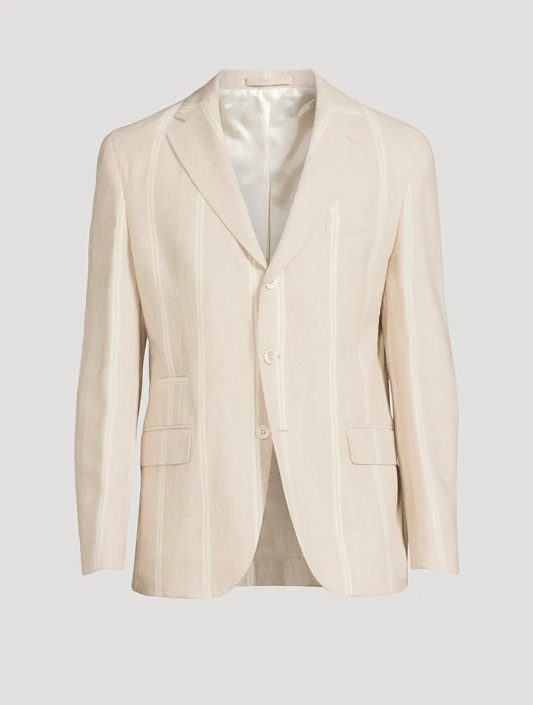 Alpaca And Wool Jacket Striped Print