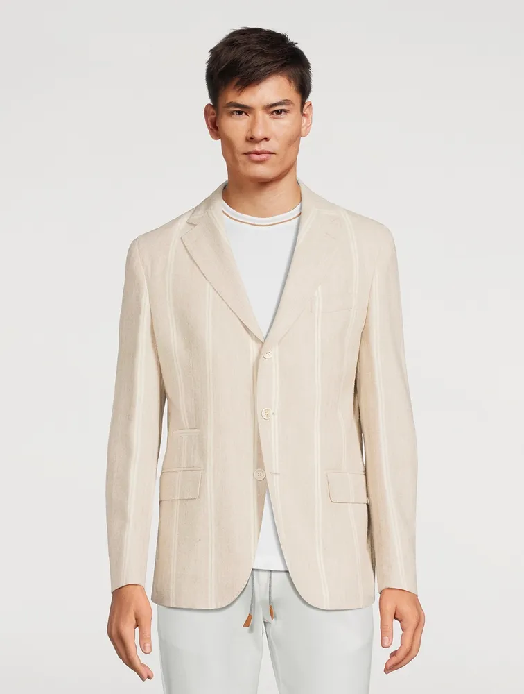 Alpaca And Wool Jacket Striped Print
