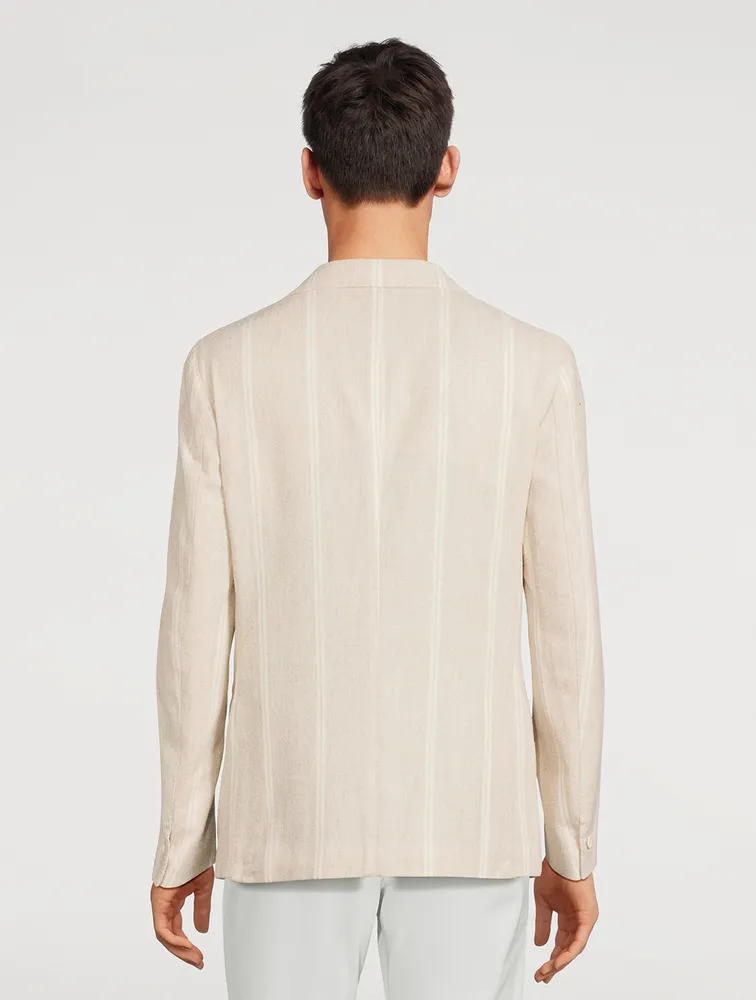 Alpaca And Wool Jacket Striped Print