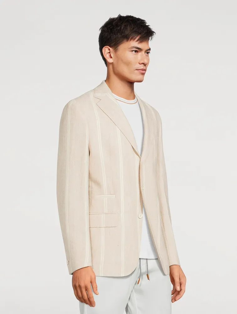 Alpaca And Wool Jacket Striped Print