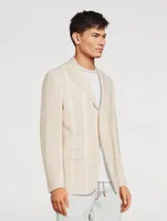 Alpaca And Wool Jacket Striped Print