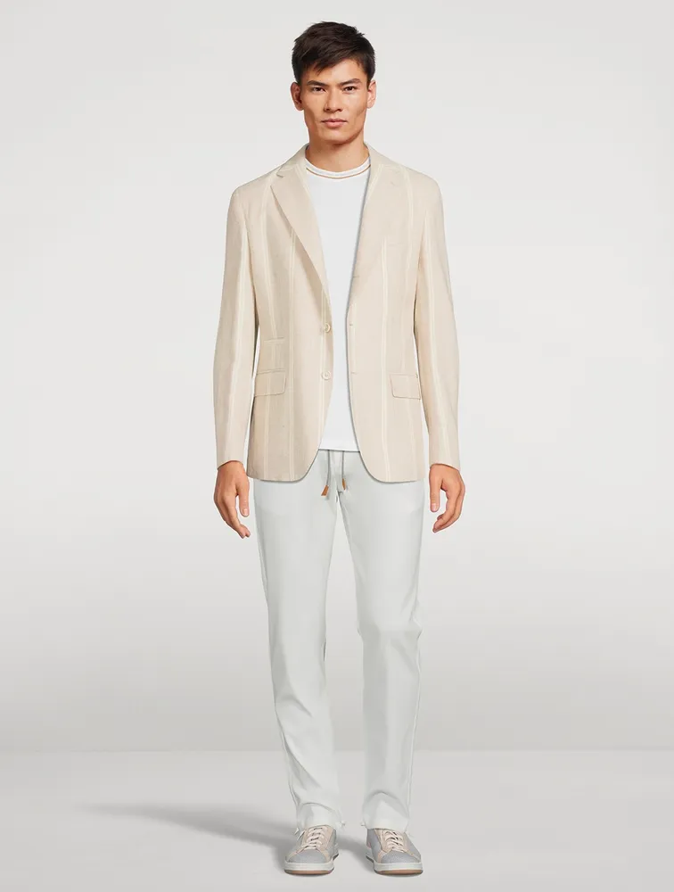 Alpaca And Wool Jacket Striped Print