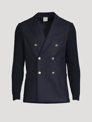 Wool And Nylon Double-Breasted Jacket