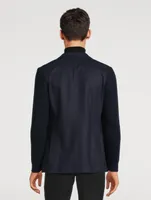 Wool And Nylon Double-Breasted Jacket
