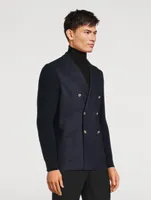Wool And Nylon Double-Breasted Jacket