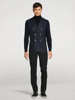 Wool And Nylon Double-Breasted Jacket